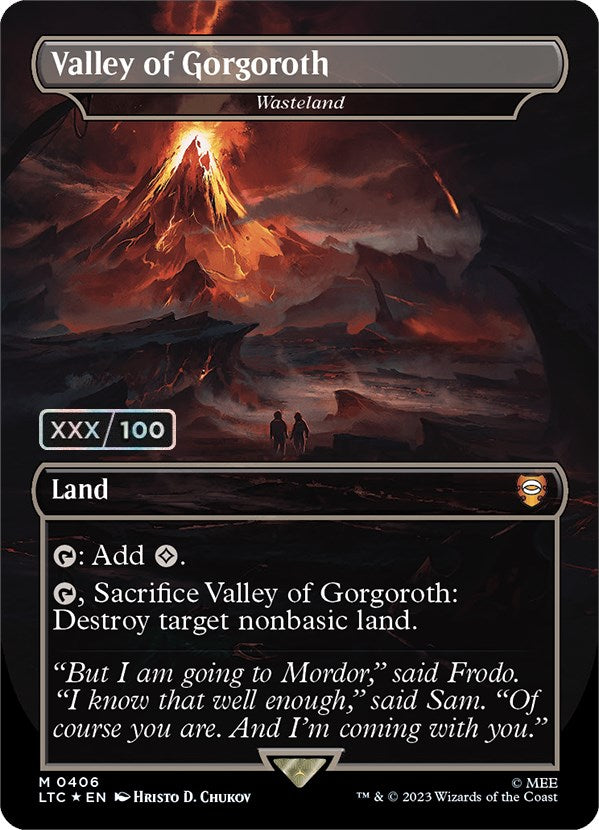 Valley of Gorgoroth - Wasteland (Serialized) [The Lord of the Rings: Tales of Middle-Earth Commander] MTG Single Magic: The Gathering | Red Claw Gaming