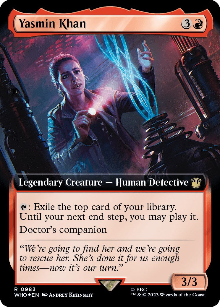 Yasmin Khan (Extended Art) (Surge Foil) [Doctor Who] MTG Single Magic: The Gathering    | Red Claw Gaming