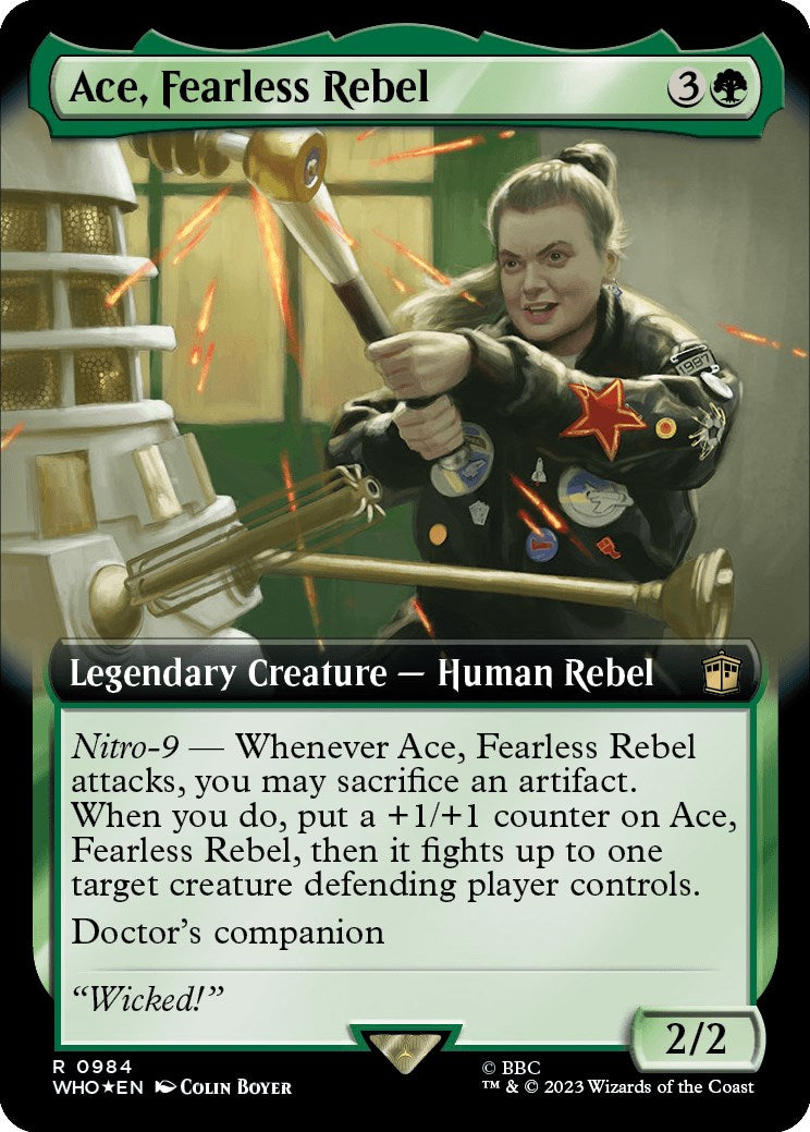 Ace, Fearless Rebel (Extended Art) (Surge Foil) [Doctor Who] MTG Single Magic: The Gathering    | Red Claw Gaming