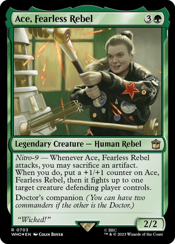 Ace, Fearless Rebel (Surge Foil) [Doctor Who] MTG Single Magic: The Gathering    | Red Claw Gaming