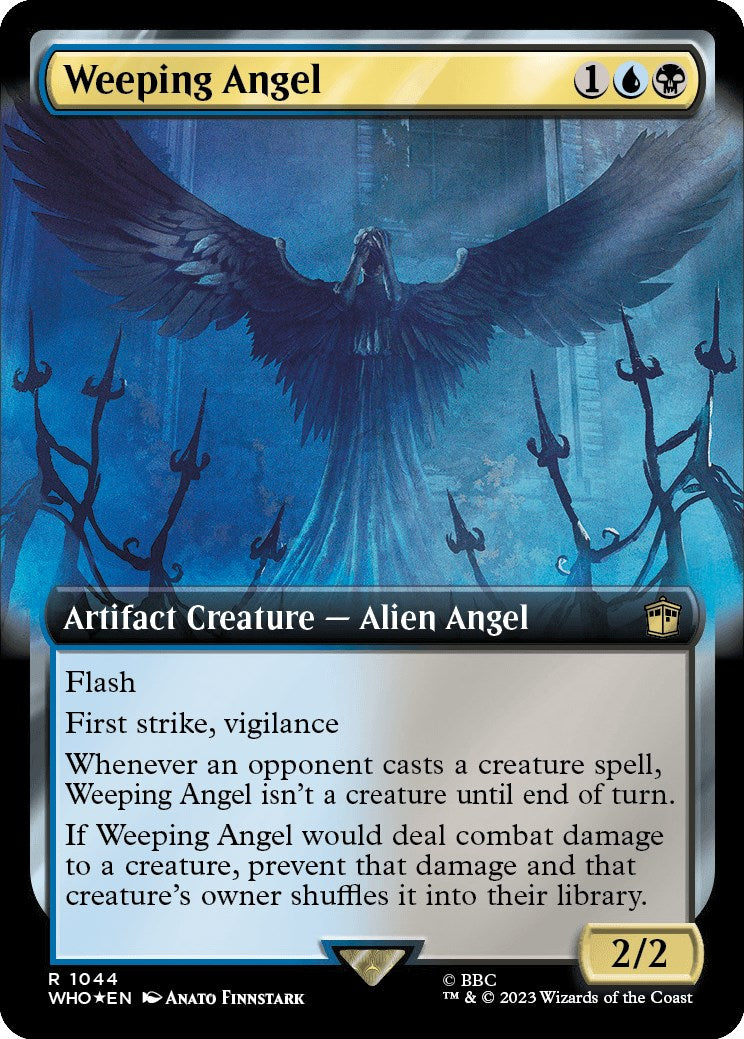 Weeping Angel (Extended Art) (Surge Foil) [Doctor Who] MTG Single Magic: The Gathering    | Red Claw Gaming