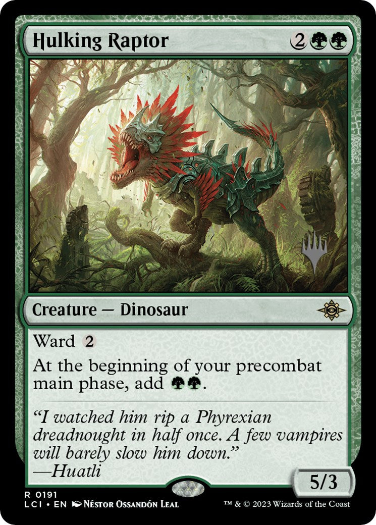 Hulking Raptor (Promo Pack) [The Lost Caverns of Ixalan Promos] MTG Single Magic: The Gathering    | Red Claw Gaming