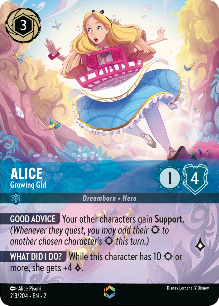 Alice - Growing Girl (Enchanted) (213/204) [Rise of the Floodborn] Lorcana Single Disney | Red Claw Gaming