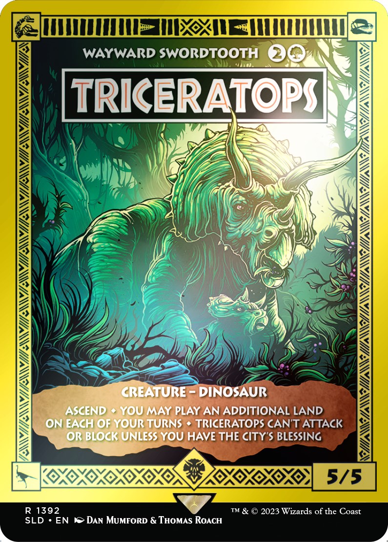 Triceratops - Wayward Swordtooth (Rainbow Foil) [Secret Lair Drop Series] MTG Single Magic: The Gathering    | Red Claw Gaming