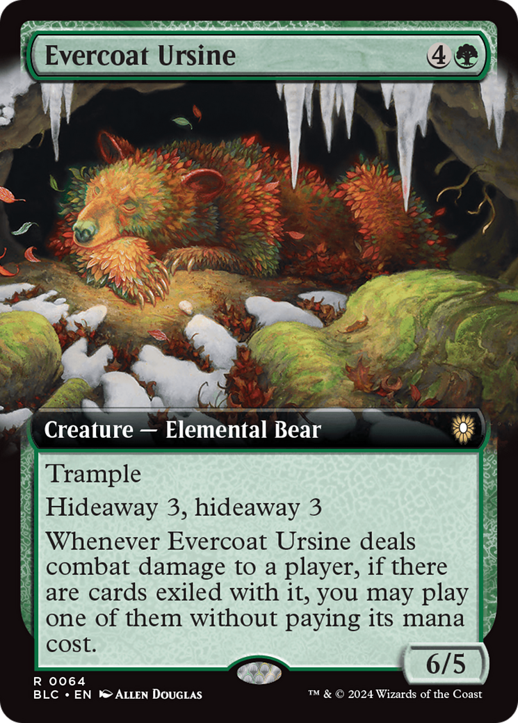 Evercoat Ursine (Extended Art) [Bloomburrow Commander] MTG Single Magic: The Gathering    | Red Claw Gaming