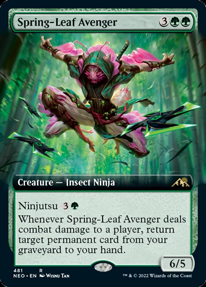 Spring-Leaf Avenger (Extended Art) [Kamigawa: Neon Dynasty] MTG Single Magic: The Gathering    | Red Claw Gaming