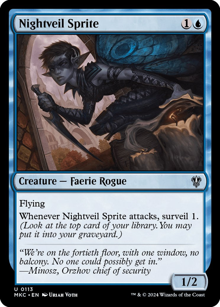 Nightveil Sprite [Murders at Karlov Manor Commander] MTG Single Magic: The Gathering    | Red Claw Gaming