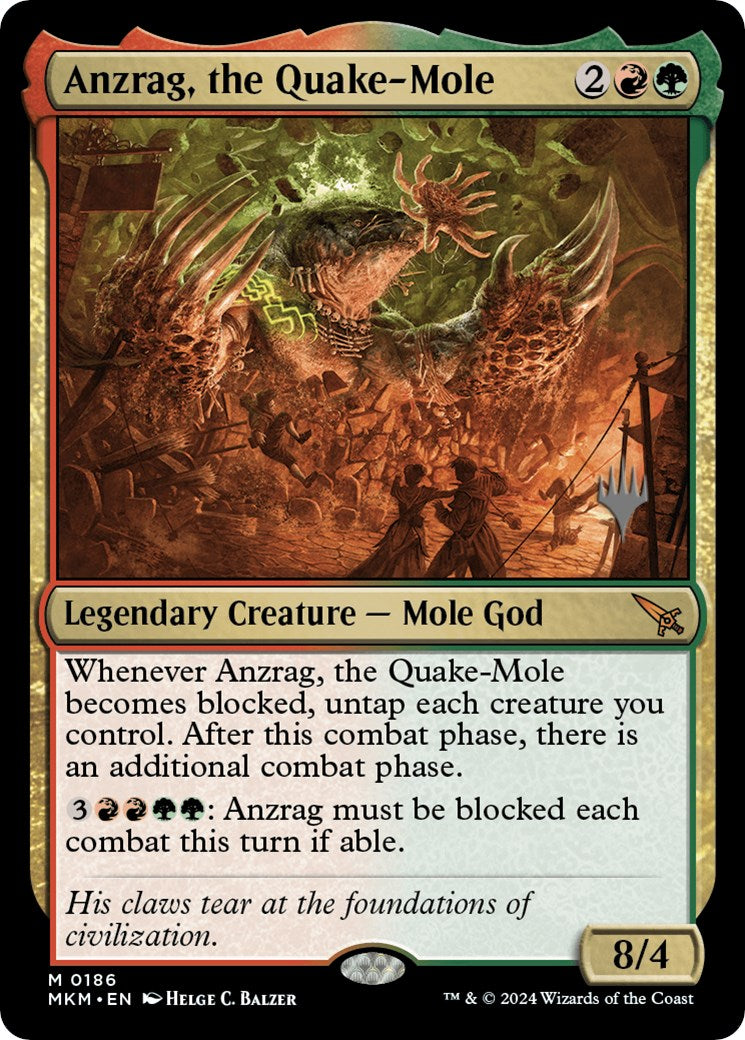 Anzrag, the Quake-Mole (Promo Pack) [Murders at Karlov Manor Promos] MTG Single Magic: The Gathering    | Red Claw Gaming