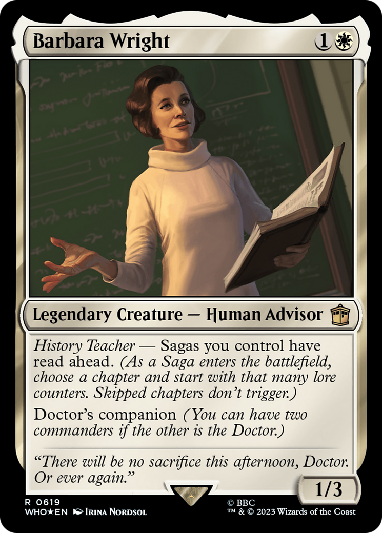 Barbara Wright (Surge Foil) [Doctor Who] MTG Single Magic: The Gathering    | Red Claw Gaming