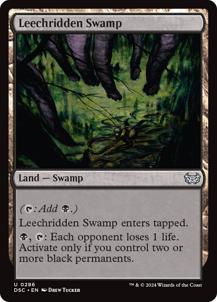 Leechridden Swamp [Duskmourn: House of Horror Commander] MTG Single Magic: The Gathering    | Red Claw Gaming