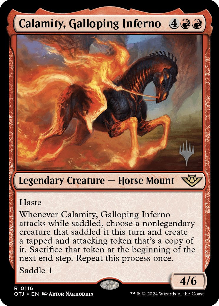 Calamity, Galloping Inferno (Promo Pack) [Outlaws of Thunder Junction Promos] MTG Single Magic: The Gathering    | Red Claw Gaming