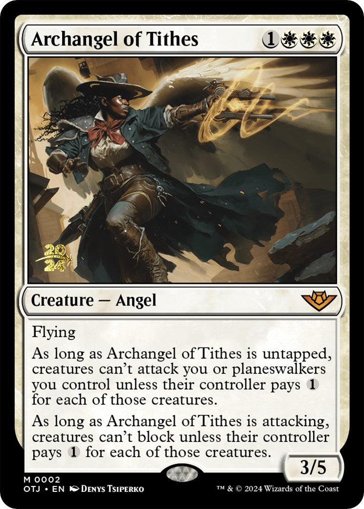 Archangel of Tithes [Outlaws of Thunder Junction Prerelease Promos] MTG Single Magic: The Gathering    | Red Claw Gaming