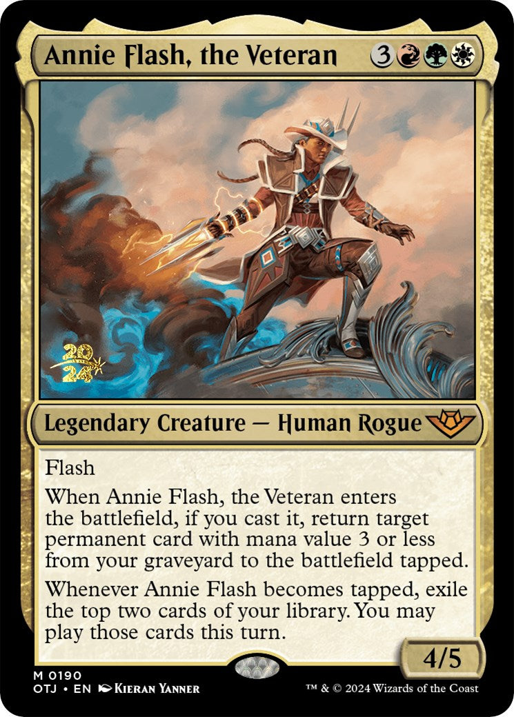 Annie Flash, the Veteran [Outlaws of Thunder Junction Prerelease Promos] MTG Single Magic: The Gathering    | Red Claw Gaming