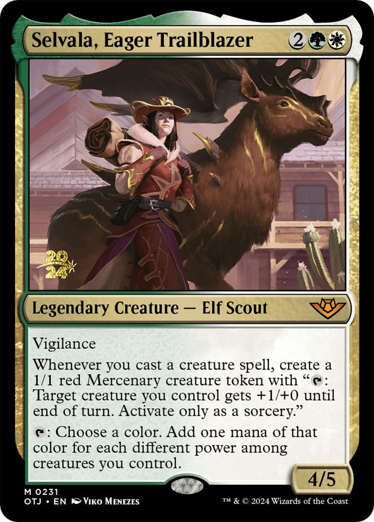 Selvala, Eager Trailblazer [Outlaws of Thunder Junction Prerelease Promos] MTG Single Magic: The Gathering    | Red Claw Gaming