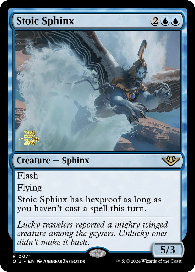 Stoic Sphinx [Outlaws of Thunder Junction Prerelease Promos] MTG Single Magic: The Gathering    | Red Claw Gaming