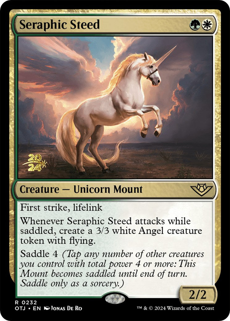 Seraphic Steed [Outlaws of Thunder Junction Prerelease Promos] MTG Single Magic: The Gathering    | Red Claw Gaming