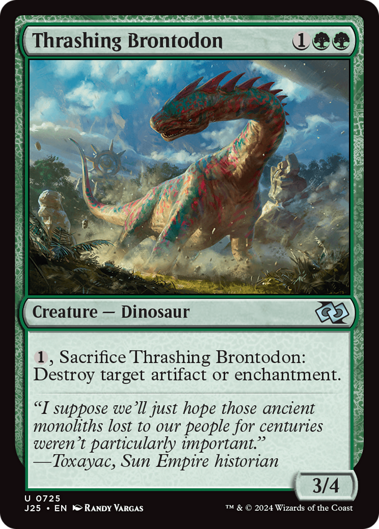 Thrashing Brontodon [Foundations Jumpstart] MTG Single Magic: The Gathering | Red Claw Gaming