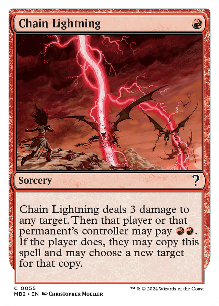 Chain Lightning (White Border) [Mystery Booster 2] MTG Single Magic: The Gathering    | Red Claw Gaming