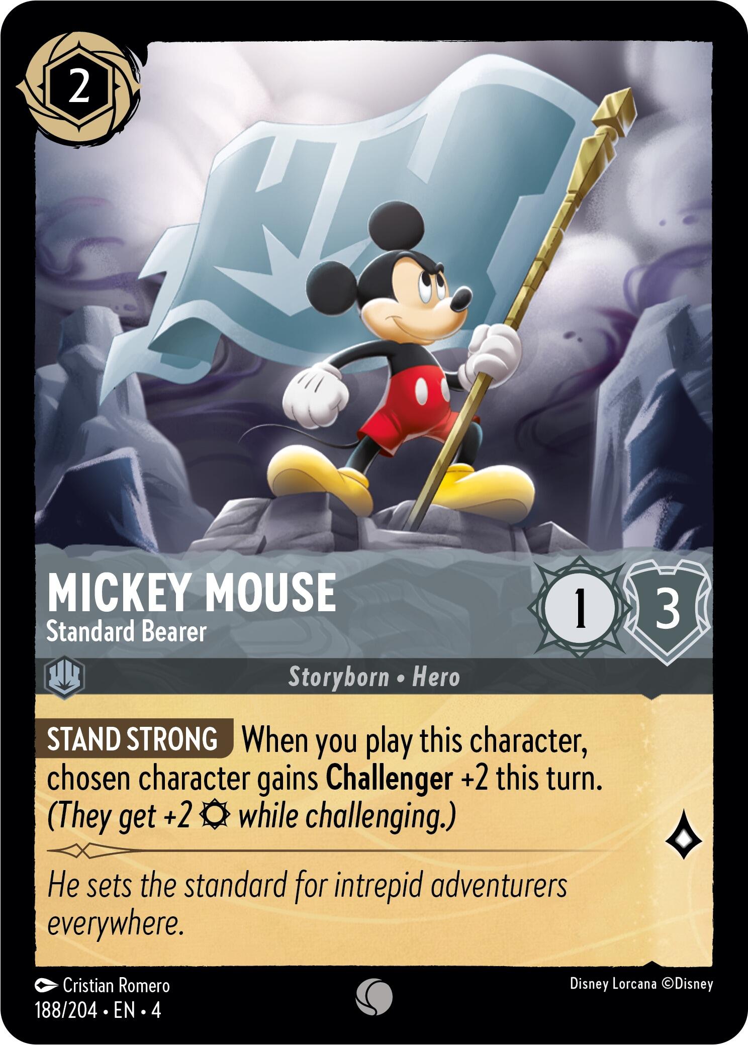 Mickey Mouse - Standard Bearer (188/204) [Ursula's Return] Lorcana Single Disney    | Red Claw Gaming