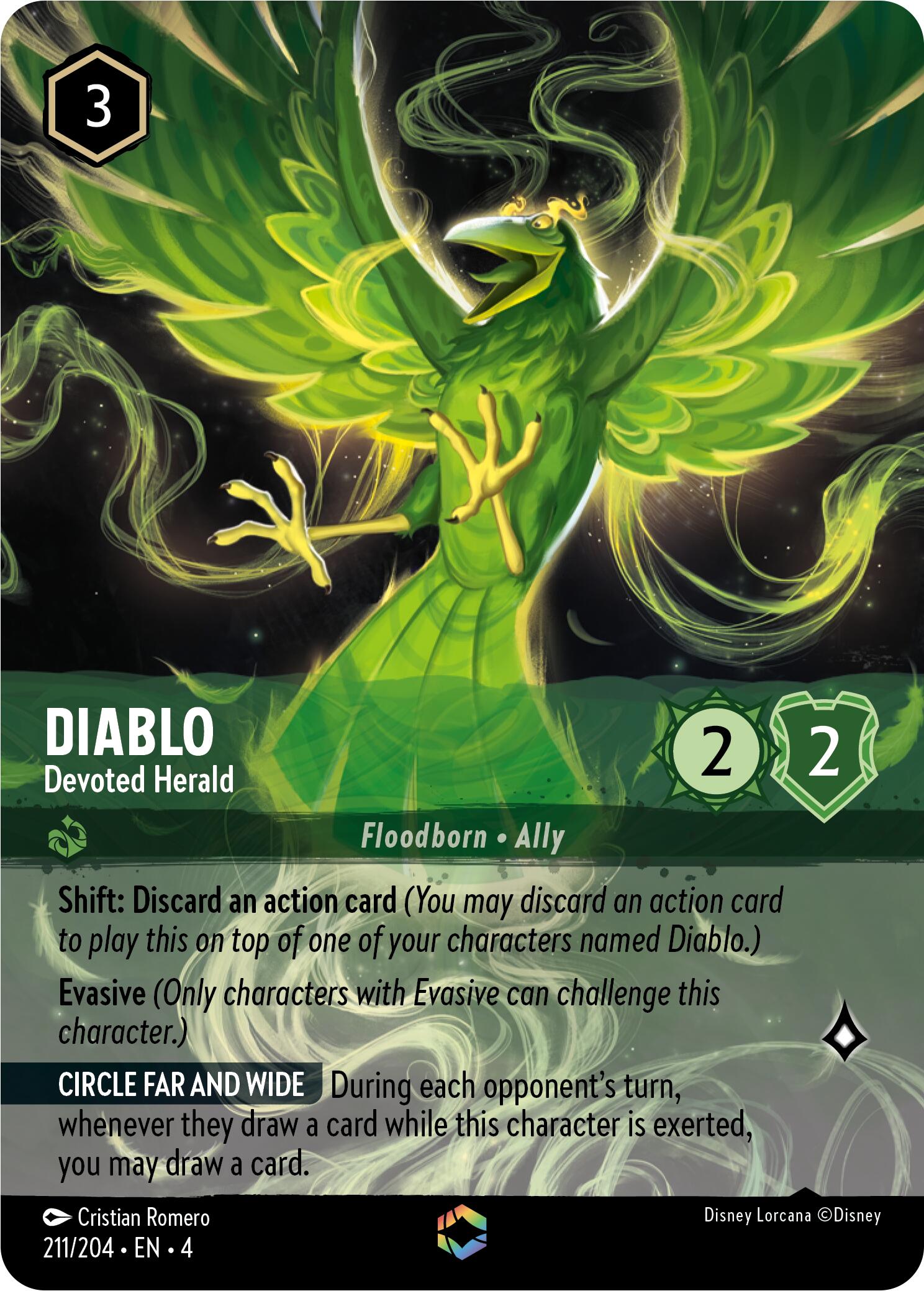 Diablo - Devoted Herald (Enchanted) (211/204) [Ursula's Return] Lorcana Single Disney    | Red Claw Gaming