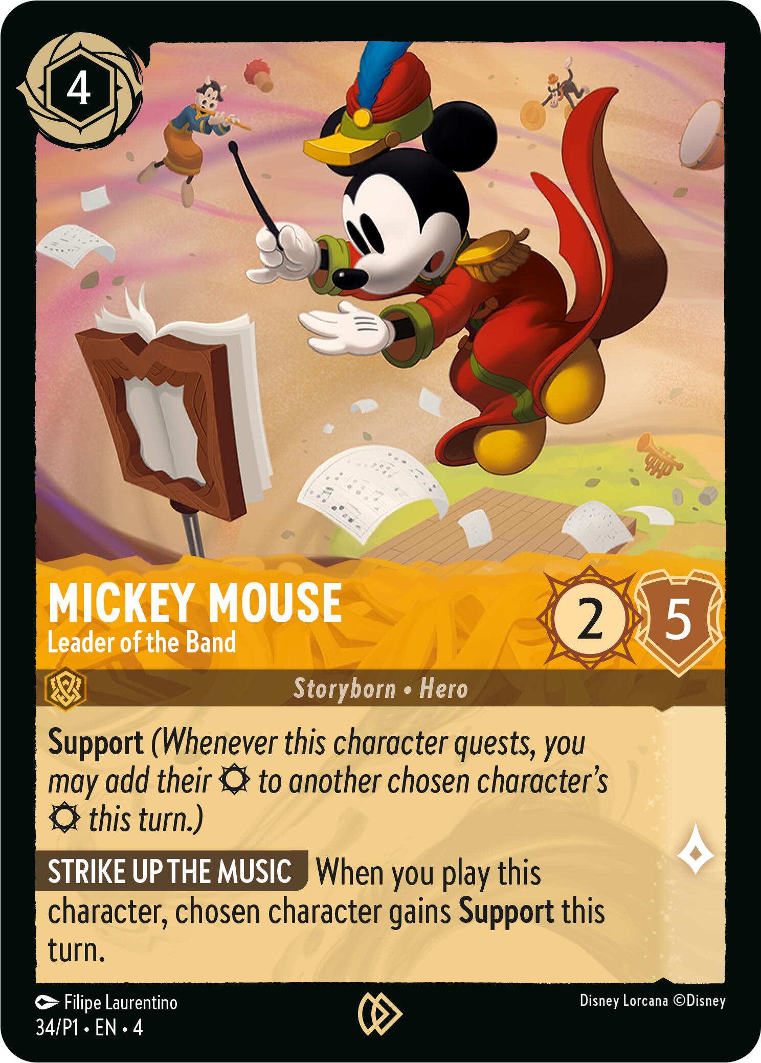 Mickey Mouse - Leader of the Band (34) [Promo Cards] Lorcana Single Disney    | Red Claw Gaming