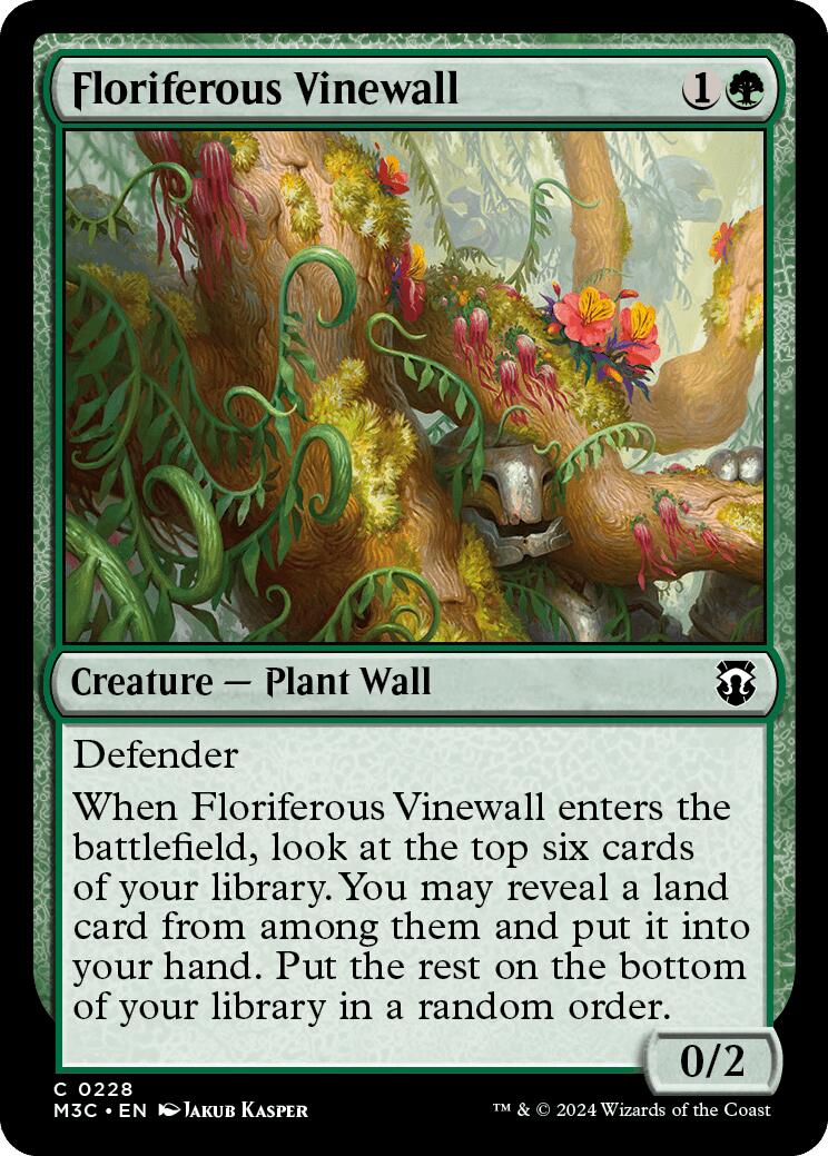 Floriferous Vinewall [Modern Horizons 3 Commander] MTG Single Magic: The Gathering    | Red Claw Gaming