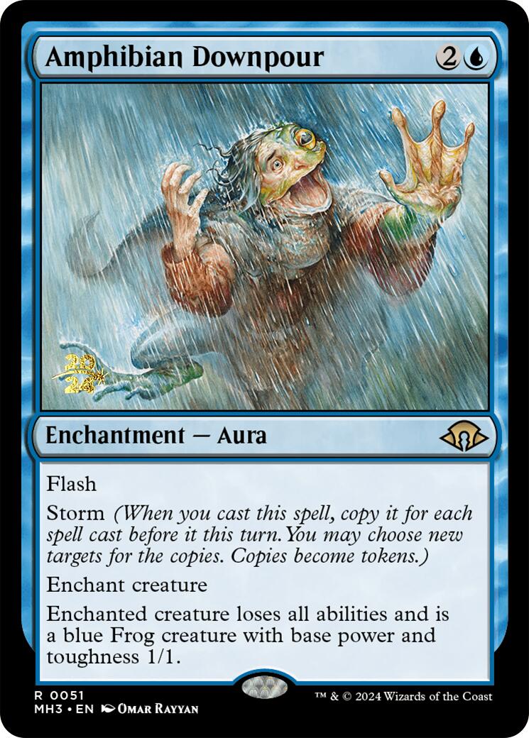 Amphibian Downpour [Modern Horizons 3 Prerelease Promos] MTG Single Magic: The Gathering    | Red Claw Gaming