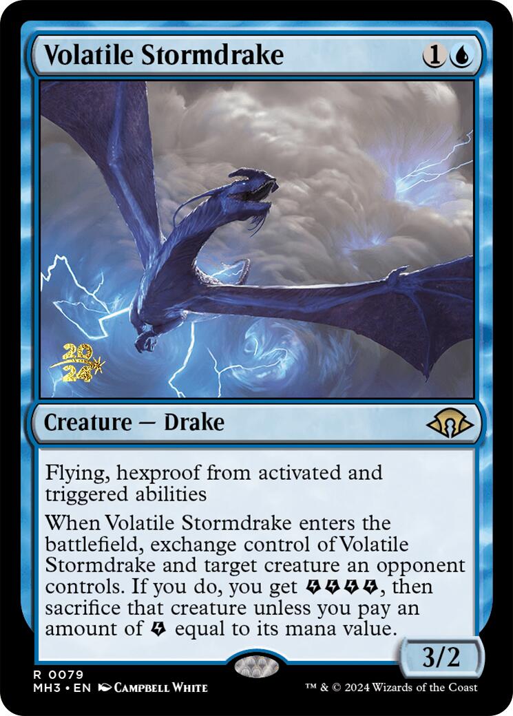 Volatile Stormdrake [Modern Horizons 3 Prerelease Promos] MTG Single Magic: The Gathering    | Red Claw Gaming