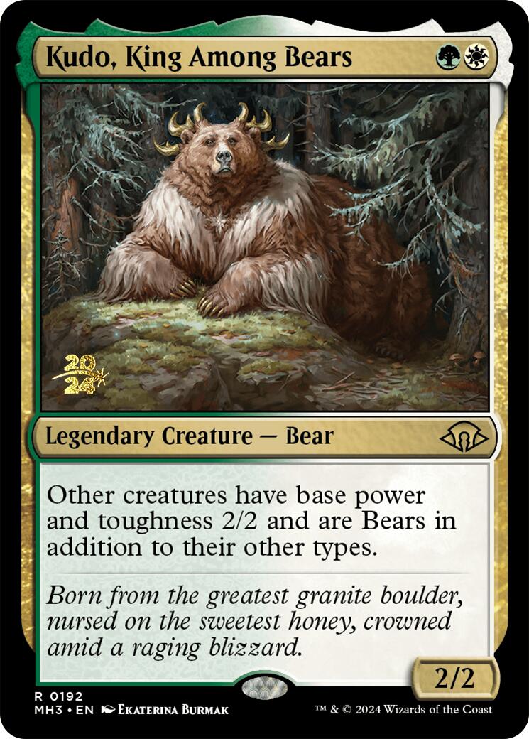 Kudo, King Among Bears [Modern Horizons 3 Prerelease Promos] MTG Single Magic: The Gathering    | Red Claw Gaming