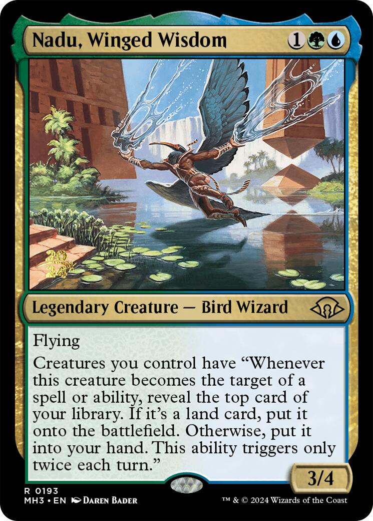 Nadu, Winged Wisdom [Modern Horizons 3 Prerelease Promos] MTG Single Magic: The Gathering    | Red Claw Gaming