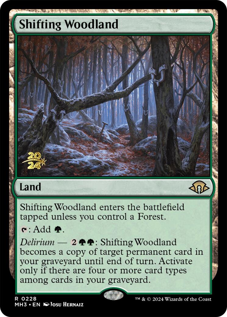 Shifting Woodland [Modern Horizons 3 Prerelease Promos] MTG Single Magic: The Gathering    | Red Claw Gaming