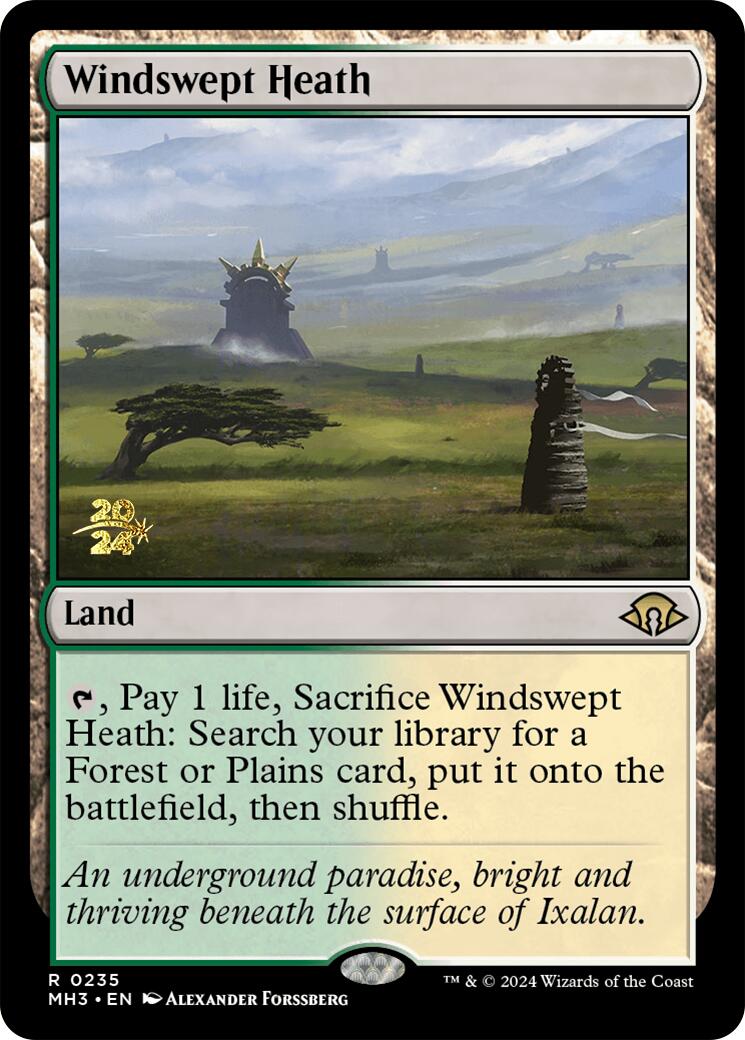 Windswept Heath [Modern Horizons 3 Prerelease Promos] MTG Single Magic: The Gathering    | Red Claw Gaming