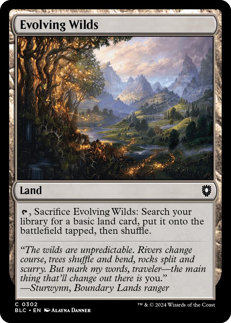 Evolving Wilds [Bloomburrow Commander] MTG Single Magic: The Gathering    | Red Claw Gaming