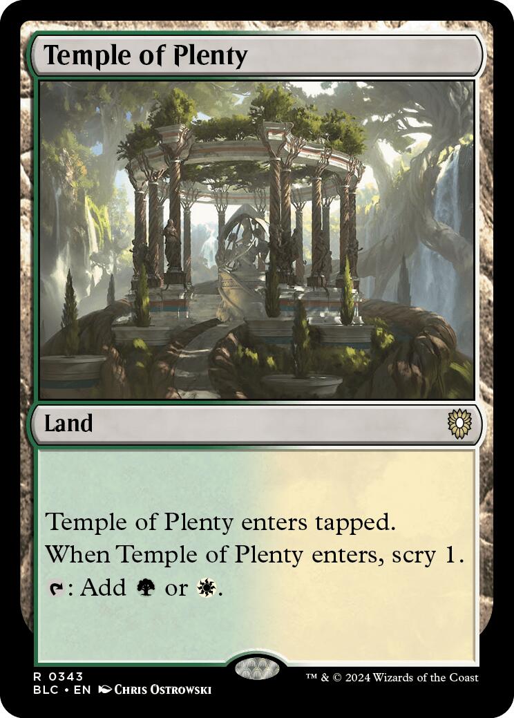 Temple of Plenty [Bloomburrow Commander] MTG Single Magic: The Gathering    | Red Claw Gaming