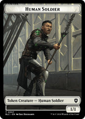 Human Soldier // Wolf (035) Double-Sided Token [Bloomburrow Commander Tokens] MTG Single Magic: The Gathering    | Red Claw Gaming