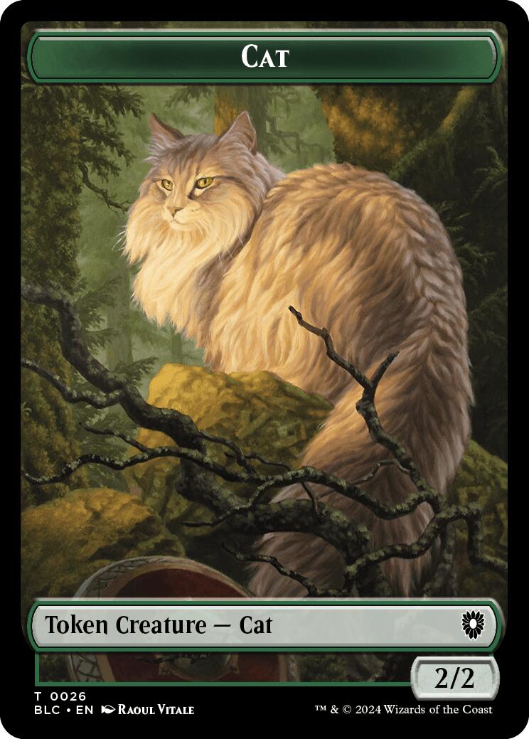 Cat // Beast (025) Double-Sided Token [Bloomburrow Commander Tokens] MTG Single Magic: The Gathering    | Red Claw Gaming