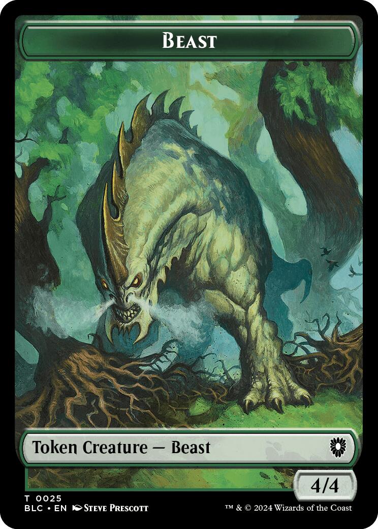 Cat // Beast (025) Double-Sided Token [Bloomburrow Commander Tokens] MTG Single Magic: The Gathering    | Red Claw Gaming