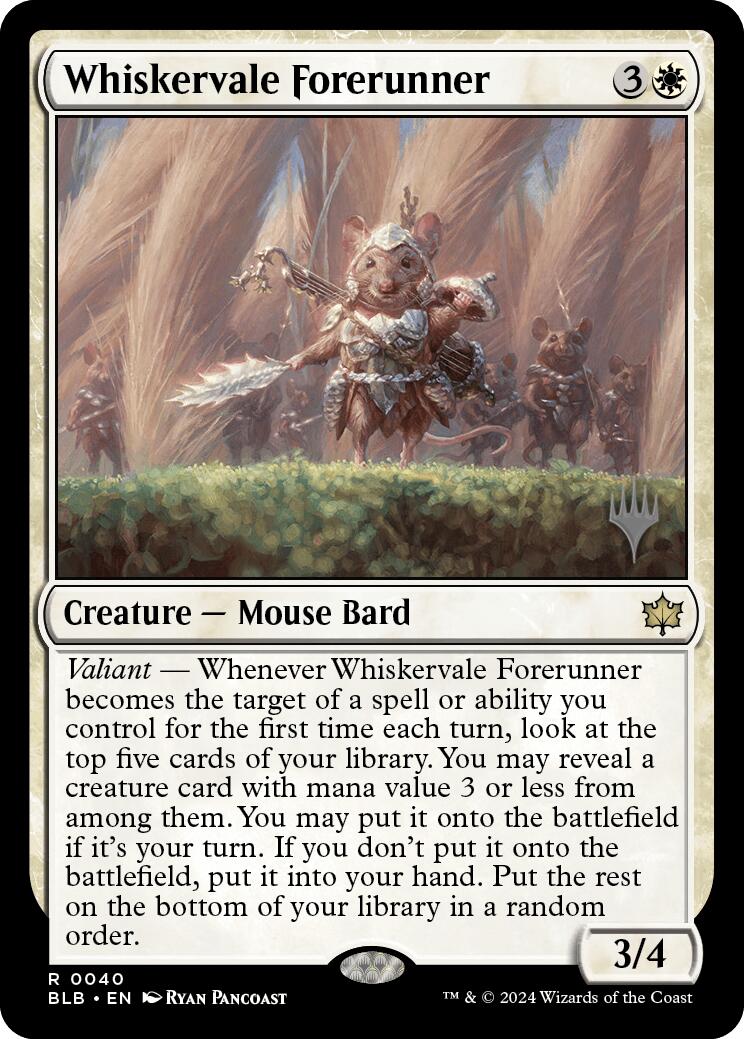 Whiskervale Forerunner (Promo Pack) [Bloomburrow Promos] MTG Single Magic: The Gathering    | Red Claw Gaming