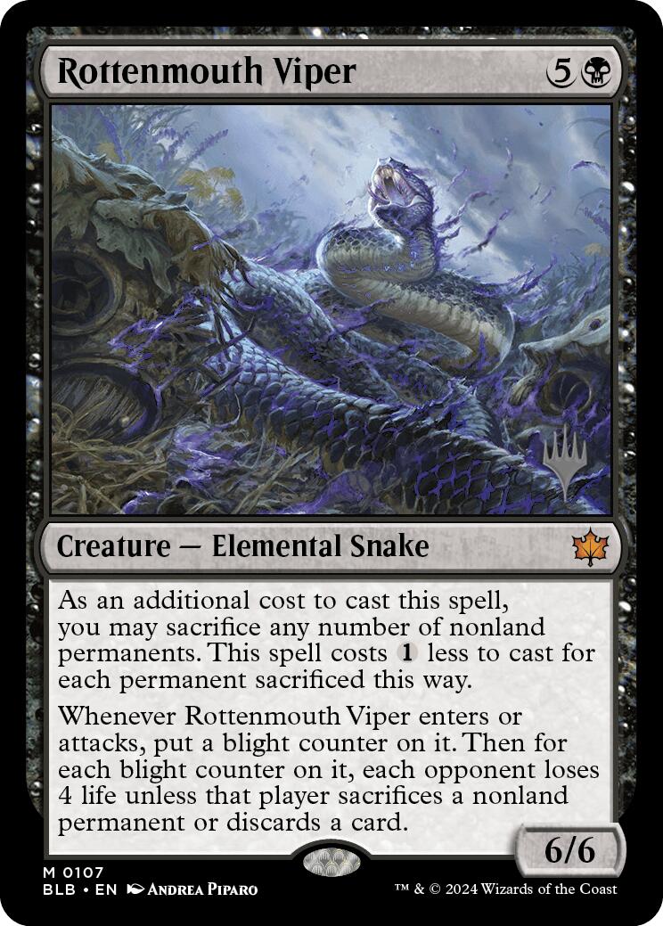 Rottenmouth Viper (Promo Pack) [Bloomburrow Promos] MTG Single Magic: The Gathering    | Red Claw Gaming