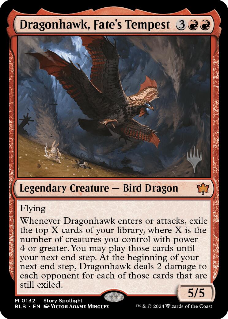 Dragonhawk, Fate's Tempest (Promo Pack) [Bloomburrow Promos] MTG Single Magic: The Gathering    | Red Claw Gaming