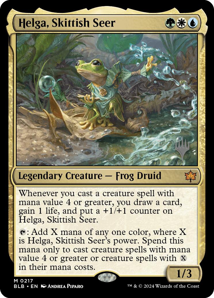 Helga, Skittish Seer (Promo Pack) [Bloomburrow Promos] MTG Single Magic: The Gathering    | Red Claw Gaming