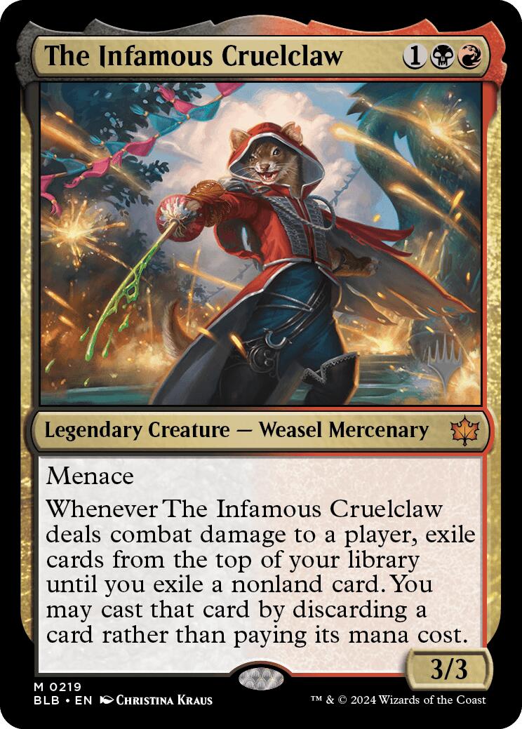 The Infamous Cruelclaw (Promo Pack) [Bloomburrow Promos] MTG Single Magic: The Gathering    | Red Claw Gaming