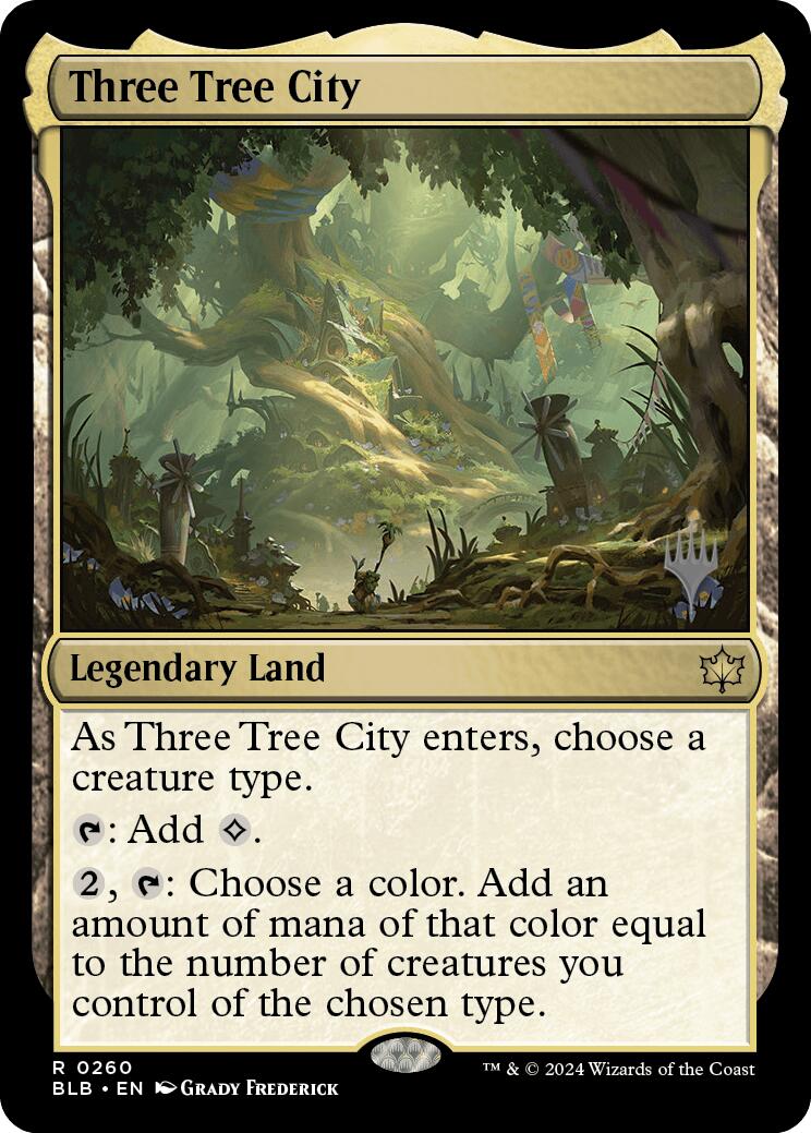 Three Tree City (Promo Pack) [Bloomburrow Promos] MTG Single Magic: The Gathering    | Red Claw Gaming