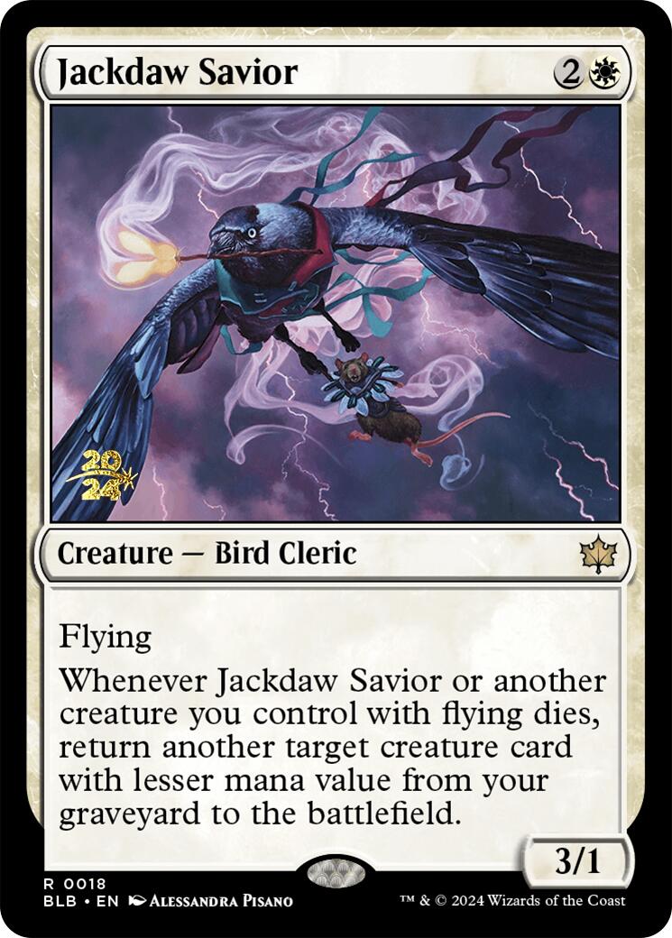 Jackdaw Savior [Bloomburrow Prerelease Promos] MTG Single Magic: The Gathering    | Red Claw Gaming