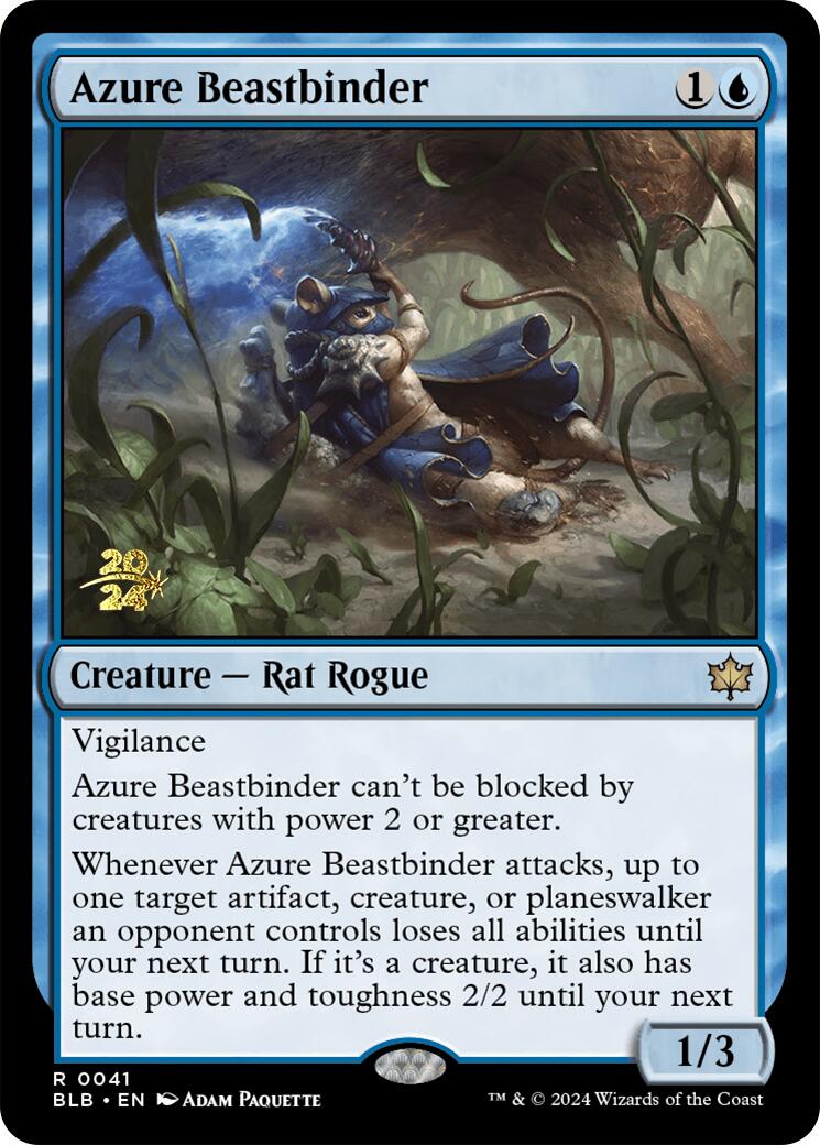 Azure Beastbinder [Bloomburrow Prerelease Promos] MTG Single Magic: The Gathering    | Red Claw Gaming