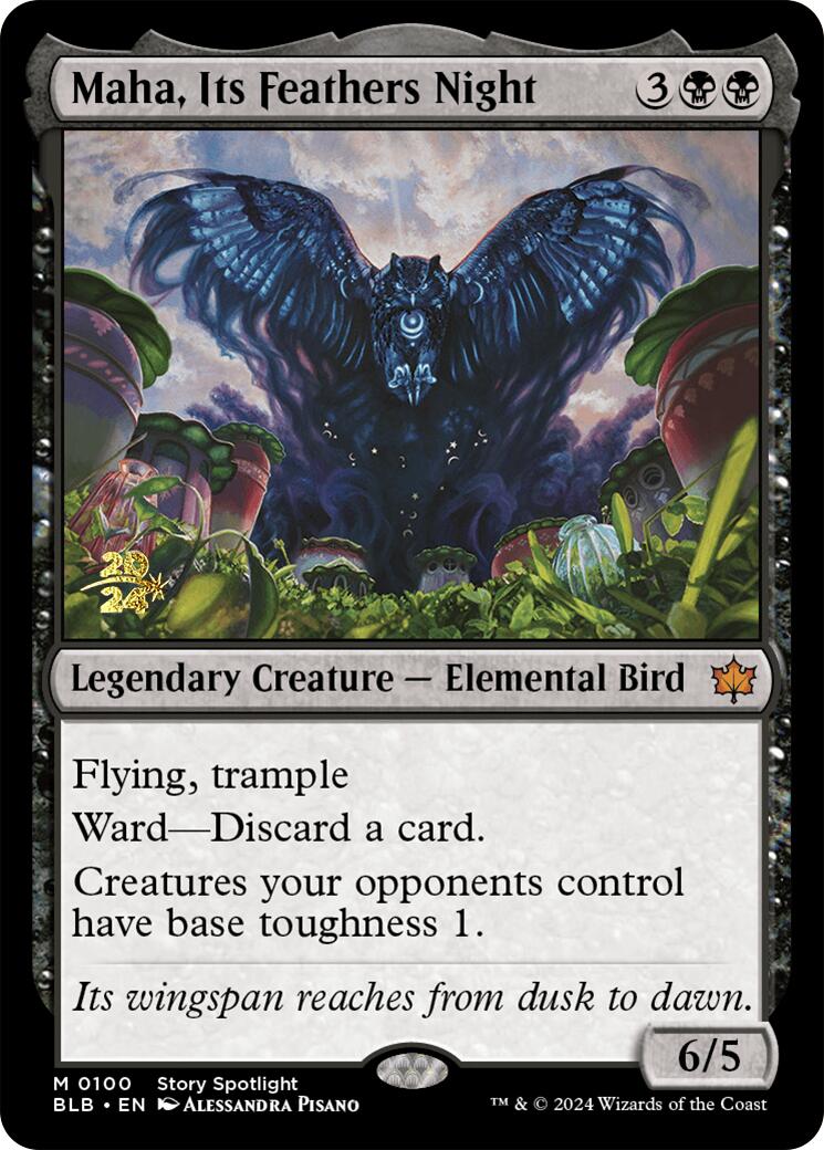 Maha, Its Feather Night [Bloomburrow Prerelease Promos] MTG Single Magic: The Gathering    | Red Claw Gaming