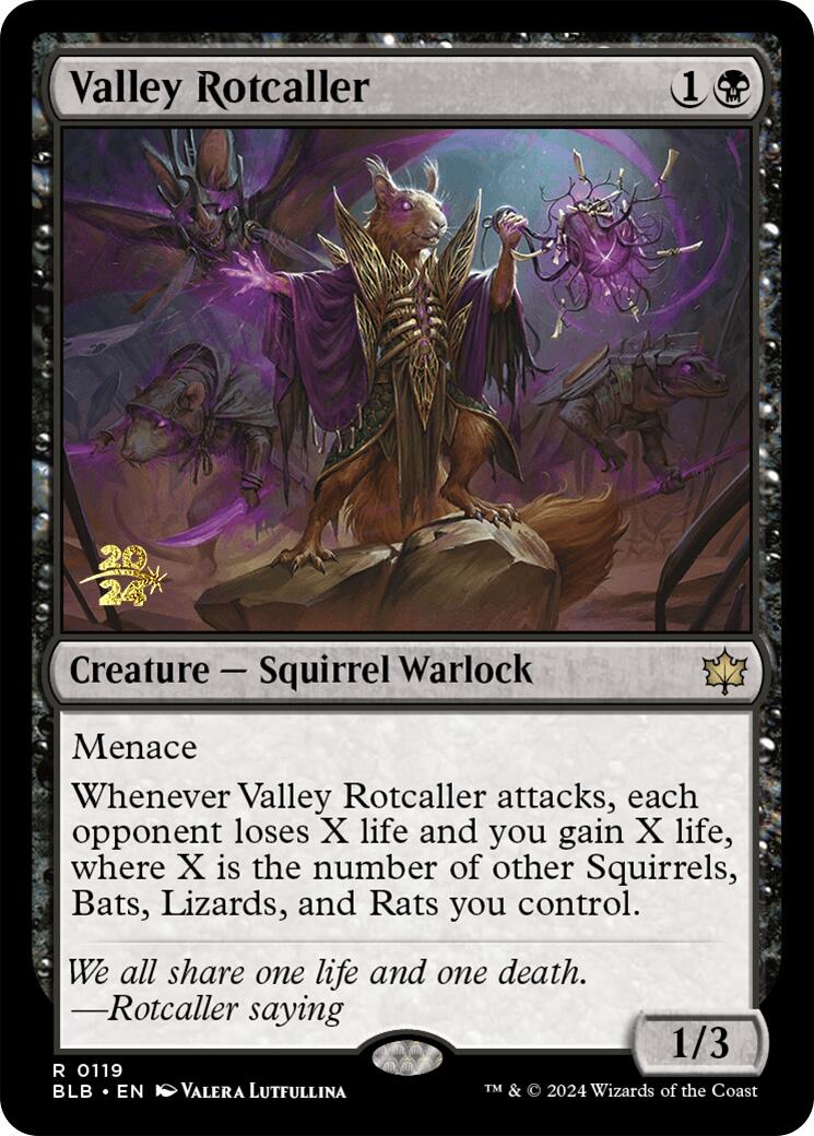 Valley Rotcaller [Bloomburrow Prerelease Promos] MTG Single Magic: The Gathering    | Red Claw Gaming