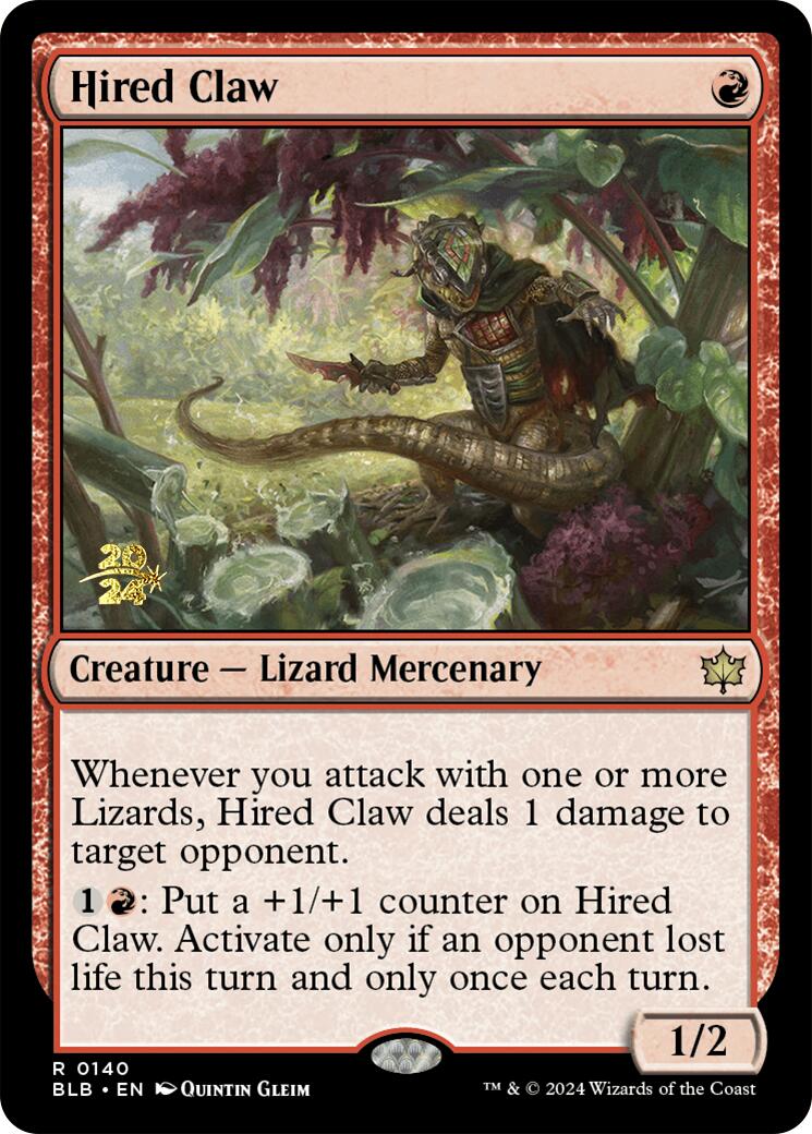 Hired Claw [Bloomburrow Prerelease Promos] MTG Single Magic: The Gathering    | Red Claw Gaming