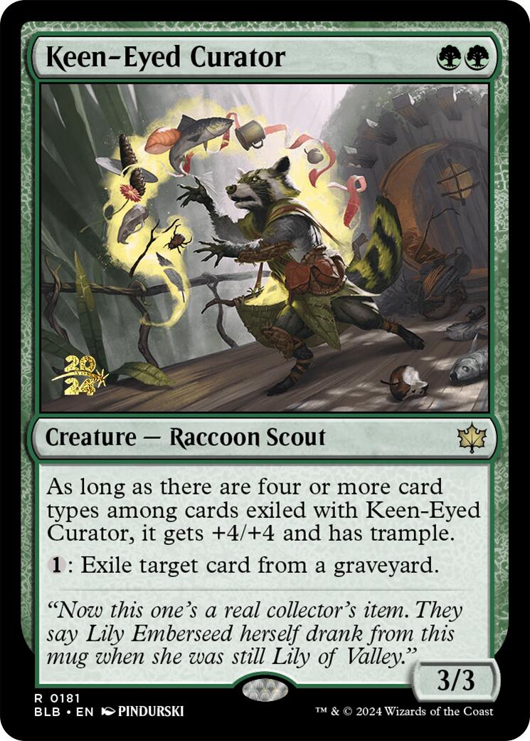 Keen-Eyed Curator [Bloomburrow Prerelease Promos] MTG Single Magic: The Gathering    | Red Claw Gaming