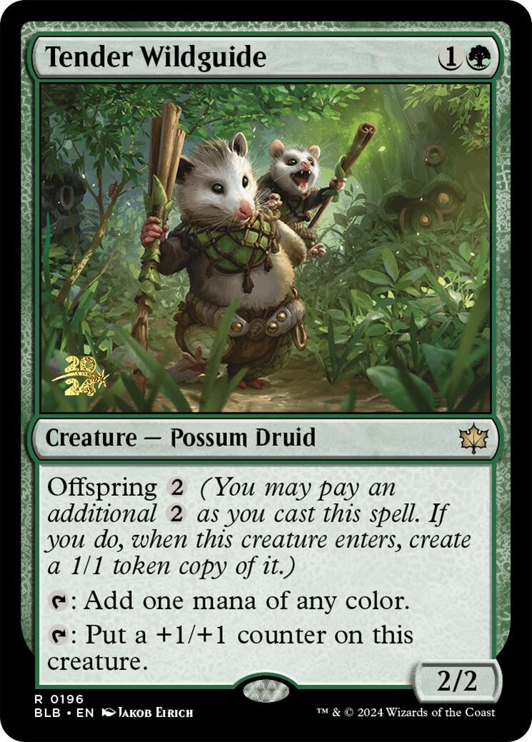 Tender Wildguide [Bloomburrow Prerelease Promos] MTG Single Magic: The Gathering    | Red Claw Gaming